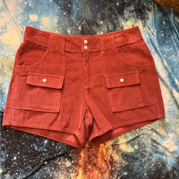 Indigo Rising Surf Corduroy Retro Cargo Beach Skateboard OP Shorts NWOT - Picture 2 of 10